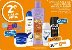 Trekpleister Andrélon, axe, dove, neutral, rexona, vaseline en zwitsal aanbieding