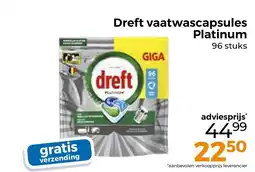 Trekpleister Dreft vaatwascapsules platinum aanbieding