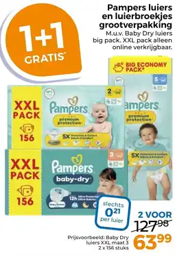 Trekpleister Pampers luiers en luierbroekjes grootverpakking aanbieding