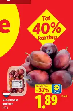 Lidl Nederlandse pruimen aanbieding