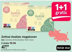 Etos Zwitsal doekjes megaboxen aanbieding