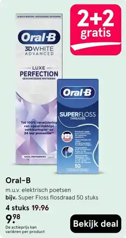 Etos Oral-B m.u.v. elektrisch poetsen bijv. Super Floss flosdraad 50 stuks aanbieding