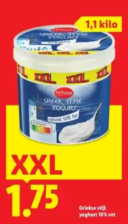 Lidl Milbona Griekse stijl yoghurt aanbieding
