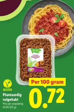 Lidl Plantaardig rulgehakt aanbieding