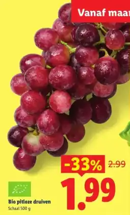 Lidl Bio pitloze druiven aanbieding