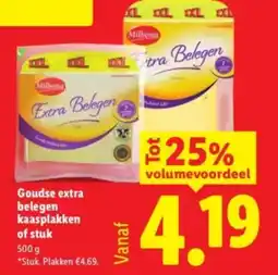 Lidl Goudse extra belegen kaasplakken of stuk aanbieding