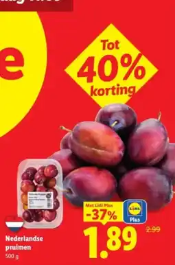Lidl Nederlandse pruimen aanbieding
