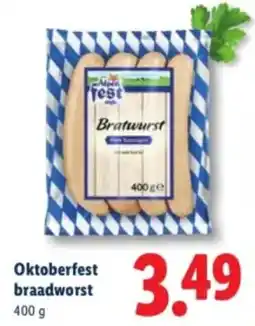 Lidl Oktoberfest braadworst aanbieding