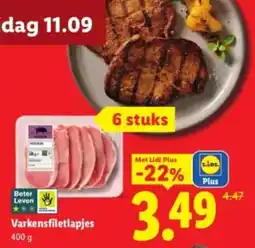 Lidl Varkensfiletlapjes aanbieding