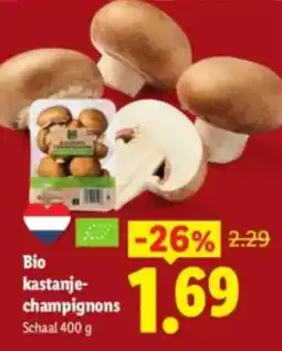 Lidl Bio kastanje-champignons aanbieding