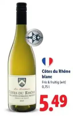 Lidl Côtes du Rhône blanc aanbieding