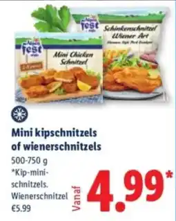 Lidl Mini kipschnitzels of wienerschnitzels aanbieding