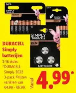 Lidl Duracell Simply batterijen aanbieding