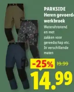 Lidl Parkside Heren gevoerde werkbroek aanbieding