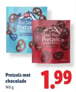 Lidl Pretzels met chocolade aanbieding