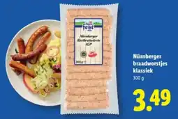 Lidl Nürnberger braadworstjes klassiek aanbieding