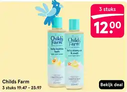 Etos Childs Farm baby bubble bath baby shampoo & wash aanbieding