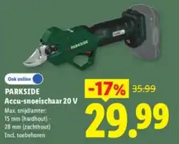 Lidl Parkside Accu-snoeischaar 20 V aanbieding