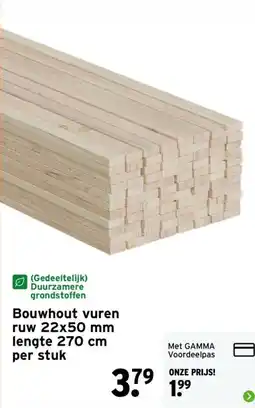GAMMA Bouwhout vuren aanbieding