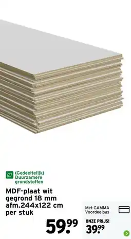 GAMMA MDF-plaat wit aanbieding
