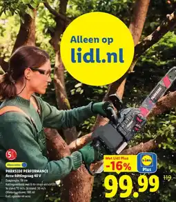 Lidl Parkside Performance Accu-kettingzaag 40 V aanbieding