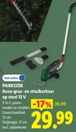Lidl Parkside Accu-gras en struikschaar aanbieding