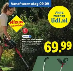 Lidl Parkside Performance Accu-heggenschaar 40 V aanbieding