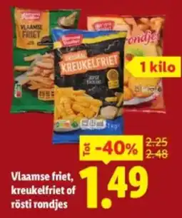 Lidl Vlaamse friet, kreukelfriet of rösti rondjes aanbieding