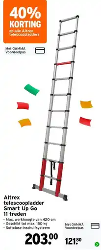 GAMMA Altrex telescoopladder Smart Up Go aanbieding