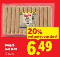 Lidl Braadworsten aanbieding