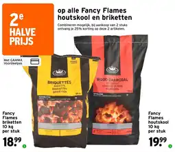 GAMMA Fancy Flames houtskool en briketten aanbieding