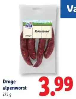 Lidl Droge alpenworst aanbieding