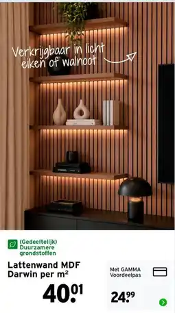 GAMMA Lattenwand MDF Darwin aanbieding