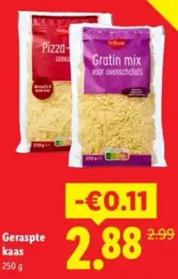 Lidl Geraspte kaas aanbieding
