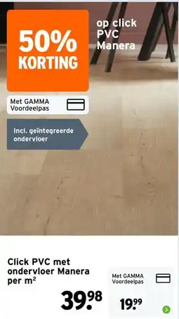 GAMMA Click PVC met ondervloer Manera aanbieding