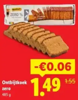 Lidl Ontbijtkoek zero aanbieding