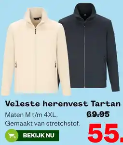 Welkoop Veleste herenvest Tartan aanbieding