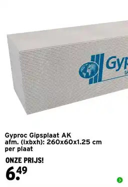 GAMMA Gyproc Gipsplaat AK aanbieding