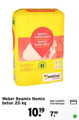 GAMMA Weber Beamix Nomix beton aanbieding