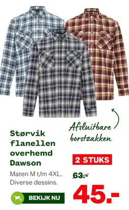 Welkoop Størvik flanellen overhemd Dawson aanbieding