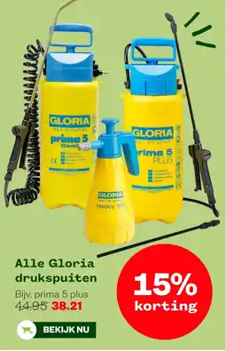 Welkoop Gloria drukspuiten aanbieding