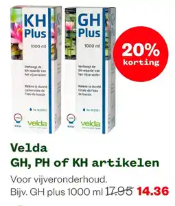 Welkoop Velda GH, PH of KH artikelen aanbieding