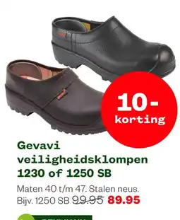 Welkoop Gevavi veiligheidsklompen 1230 of 1250 SB aanbieding