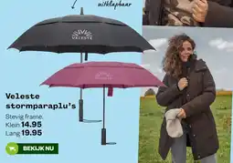 Welkoop Veleste stormparaplu's aanbieding