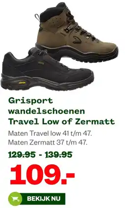 Welkoop Grisport wandelschoenen Travel Low of Zermatt aanbieding