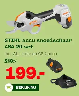 Welkoop STIHL accu snoeischaar ASA 20 set aanbieding