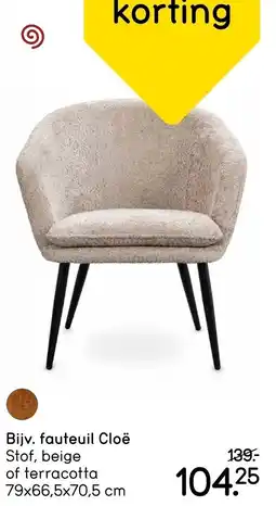 Leen Bakker Fauteuil Cloë aanbieding