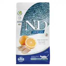 Zooplus 2x1,5kg N&D Ocean Graanvrij Haring en Sinaasappel Adult Farmina Dry aanbieding