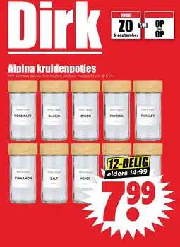 Dirk Alpina kruidenpotjes aanbieding