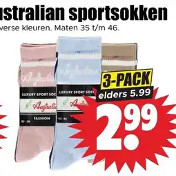 Dirk Australian sportsokken aanbieding